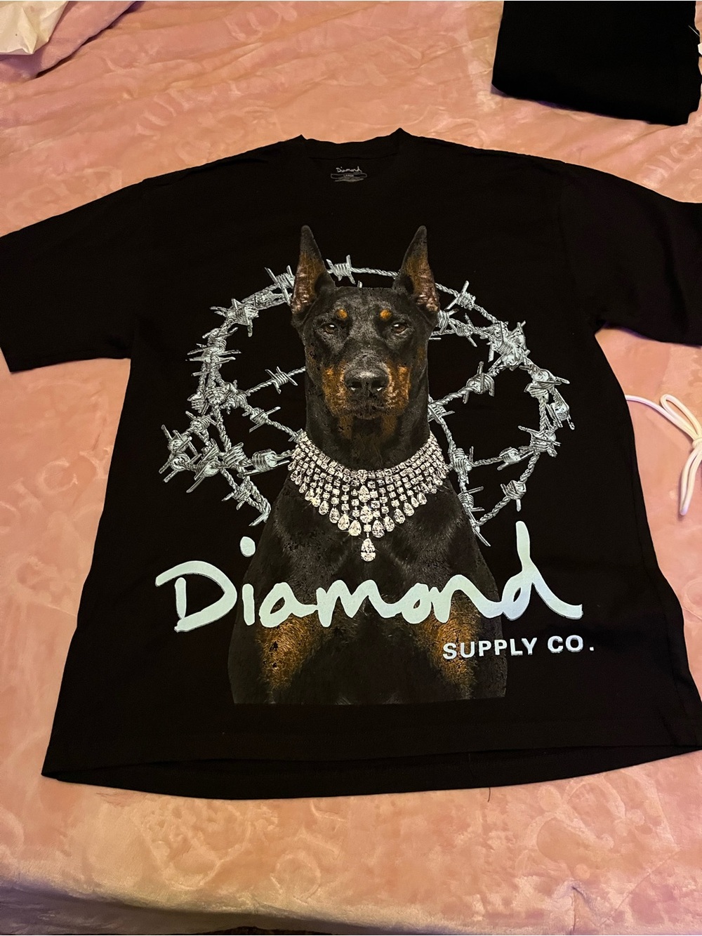 Diamond Supply Co. Black Doberman Diamond Necklace Graphic Tee